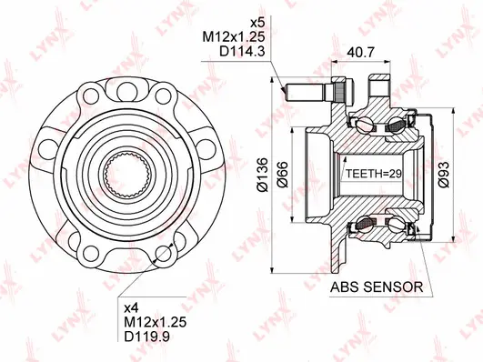 Kit de roulements de roue LYNXAUTO WH-1471