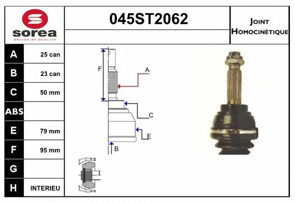 Jeu de joints, arbre de transmission STARTCAR 045ST2062