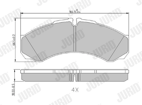 Kit de plaquettes de frein, frein à disque JURID 2912114530