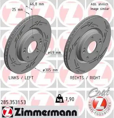 Disque de frein ZIMMERMANN 285.3531.53