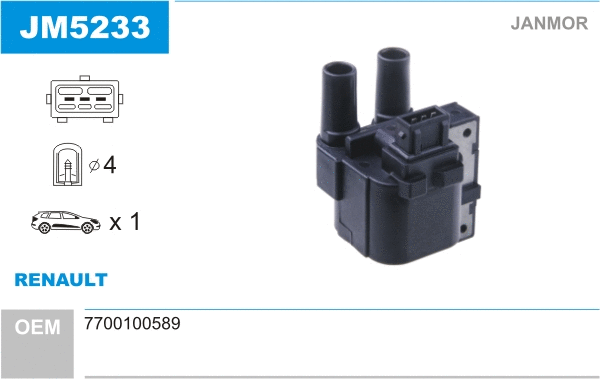 Bobine d'allumage JANMOR JM5233