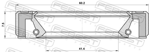 Bague d’étanchéité, pompe à huile boîte de vitesses auto. FEBEST 95GBY-43600808R