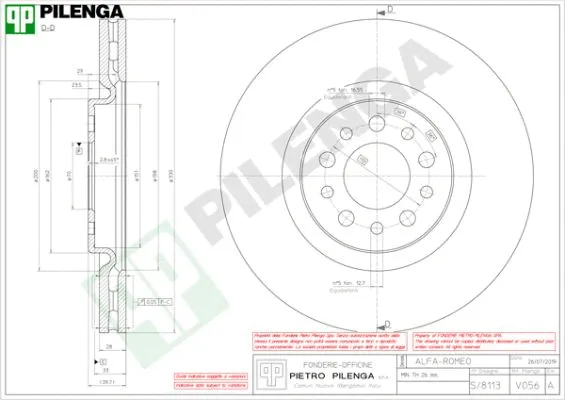 Disque de frein PILENGA V056