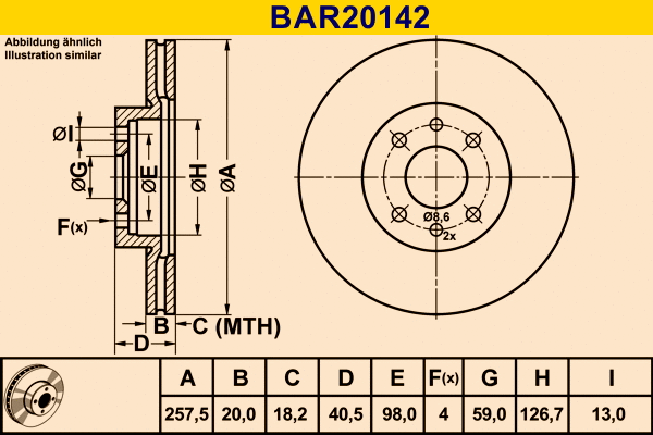 Disque de frein BARUM BAR20142