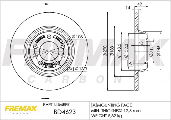 Disque de frein FREMAX BD-4623