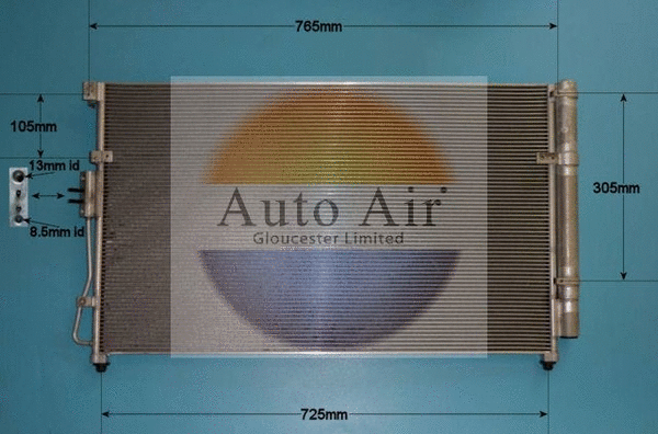 Condenseur, climatisation AUTO AIR GLOUCESTER 16-9962