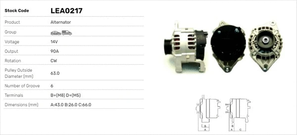Alternateur LUSA LEA0217