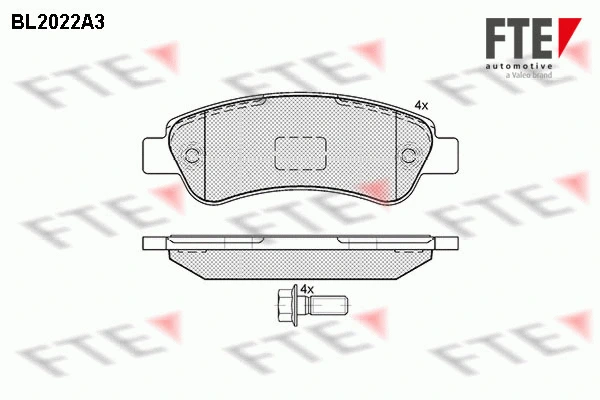 Kit de plaquettes de frein, frein à disque FTE 9010608