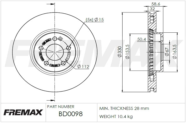 Disque de frein FREMAX BD-0098