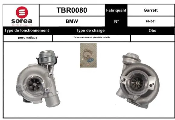 Turbocompresseur, suralimentation EAI TBR0080