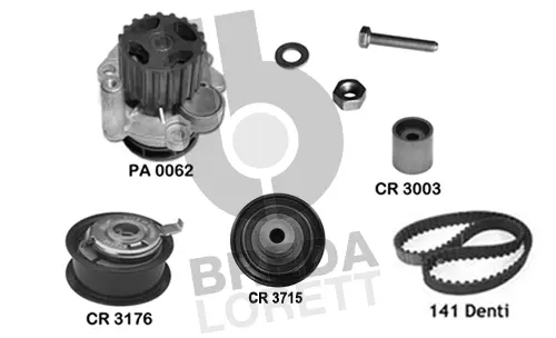 Pompe à eau + kit de courroie crantée BREDA LORETT KPA0050B