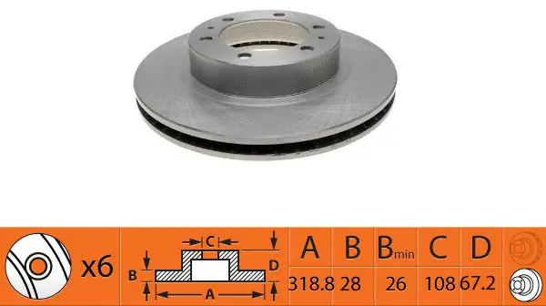 Disque de frein SB BR21203T