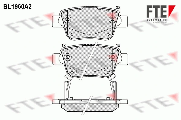 Kit de plaquettes de frein, frein à disque FTE 9010546
