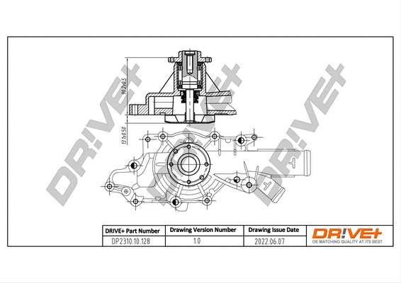 Pompe à eau, refroidissement du moteur Dr!ve+ DP2310.10.128