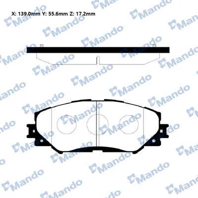Kit de plaquettes de frein, frein à disque MANDO RMPT08NS