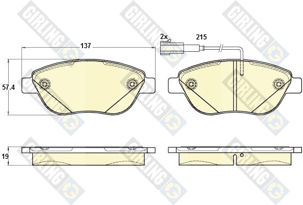 Kit de plaquettes de frein, frein à disque GIRLING 6120013