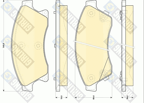 Kit de plaquettes de frein, frein à disque GIRLING 6118439