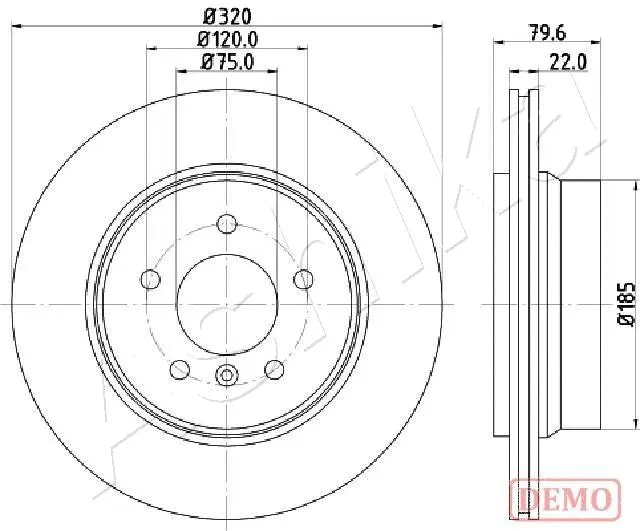 Disque de frein ASHIKA 61-00-0128C