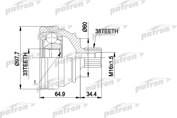 Jeu de joints, arbre de transmission PATRON PCV1123