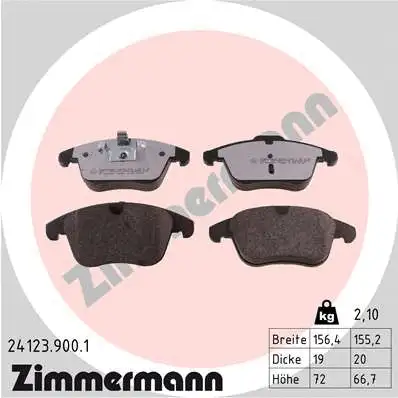 Kit de plaquettes de frein, frein à disque ZIMMERMANN 24123.900.1