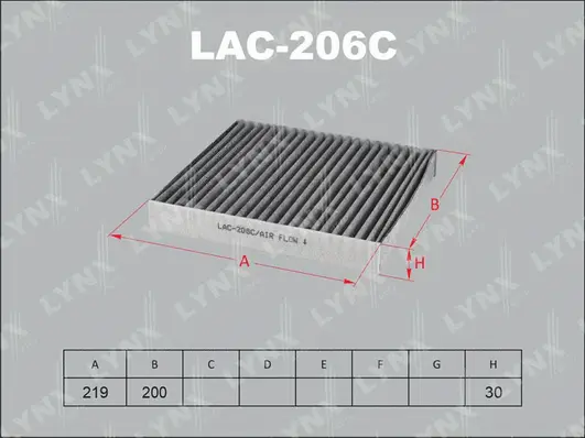 Filtre, air de l'habitacle LYNXAUTO LAC-206C