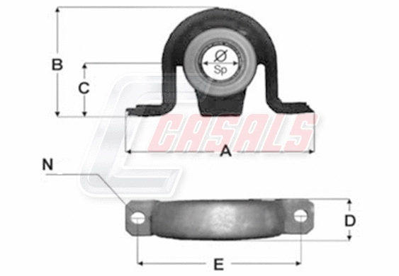 Suspension, arbre de cardan CASALS ST75