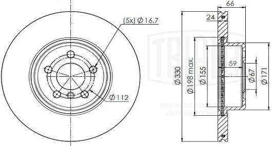 Disque de frein TRIALLI DF 190436