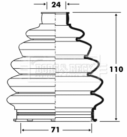 Jeu de joints-soufflets, arbre de commande BORG & BECK BCB6078