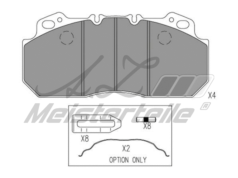 Kit de plaquettes de frein, frein à disque A.Z. Meisterteile AZMT-44-022-2351