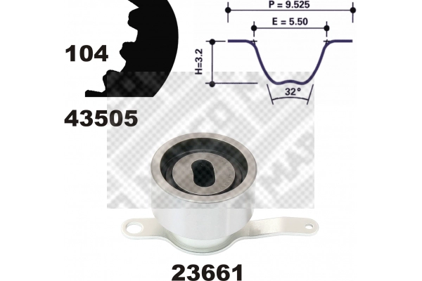 Kit de courroie crantée MAPCO 23505