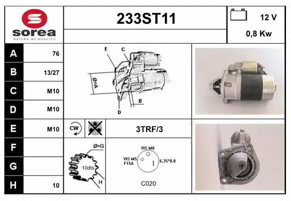 Démarreur STARTCAR 233ST11