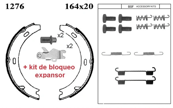 Jeu de mâchoires de frein, frein de stationnement BSF 01276KC