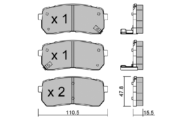 Kit de plaquettes de frein, frein à disque AISIN BPHY-2007