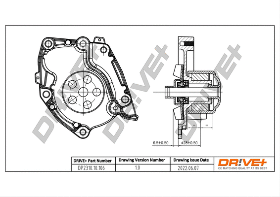 Pompe à eau, refroidissement du moteur Dr!ve+ DP2310.10.106