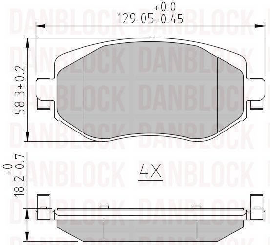 Kit de plaquettes de frein, frein à disque DANBLOCK DB 511377