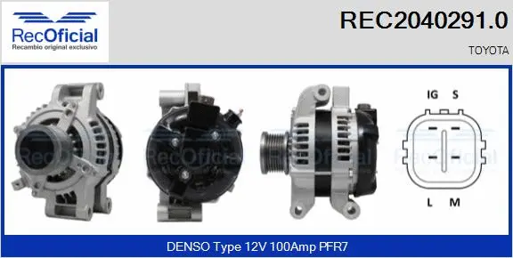 Alternateur RECOFICIAL REC2040291.0