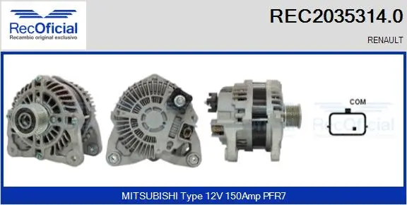 Alternateur RECOFICIAL REC2035314.0