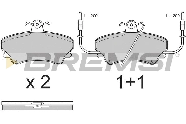 Kit de plaquettes de frein, frein à disque BREMSI BP2557