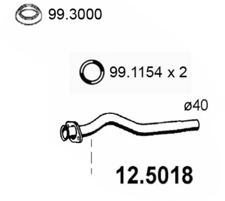 Tuyau d'échappement ASSO 12.5018