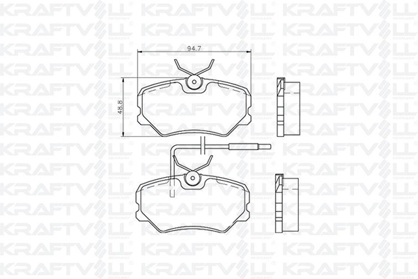 Kit de plaquettes de frein, frein à disque KRAFTVOLL GERMANY 07010114