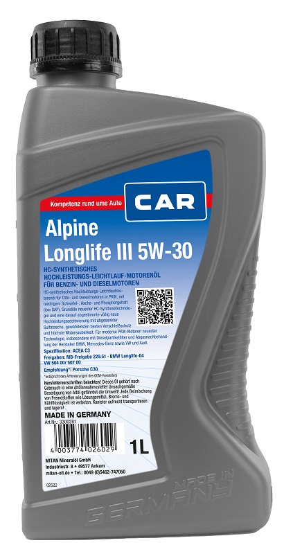 Huile moteur CAR-Alpine 3300281