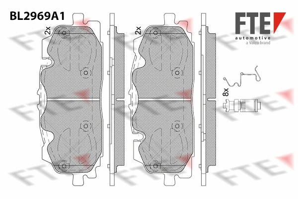 Kit de plaquettes de frein, frein à disque FTE 9011213