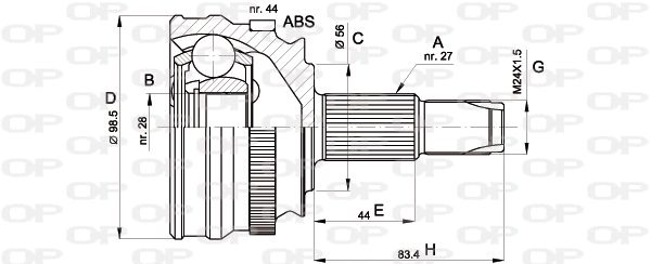 Jeu de joints, arbre de transmission OPEN PARTS CVJ5152.10