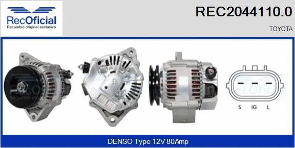 Alternateur RECOFICIAL REC2044110.0