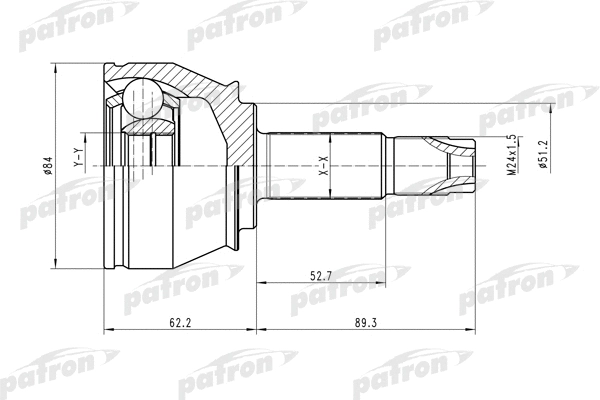 Jeu de joints, arbre de transmission PATRON PCV1419