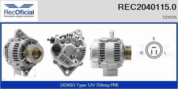 Alternateur RECOFICIAL REC2040115.0