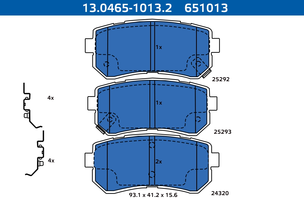 Kit de plaquettes de frein, frein à disque ATE-APAC 13.0465-1013.2