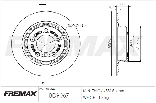 Disque de frein FREMAX BD-9067