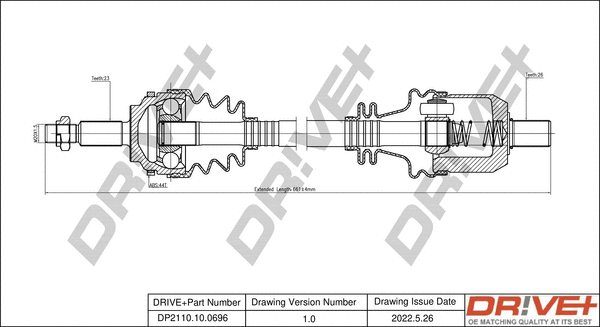 Arbre de transmission Dr!ve+ DP2110.10.0696