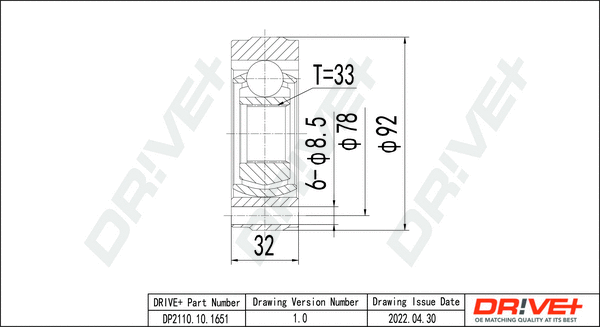 Jeu de joints, arbre de transmission Dr!ve+ DP2110.10.1651